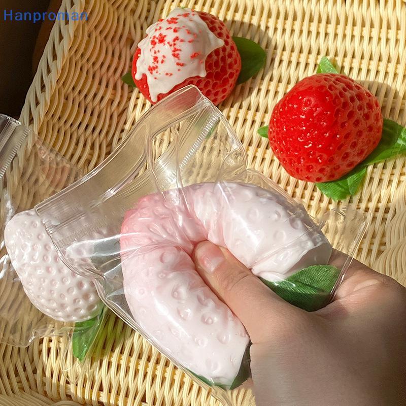 Hanproman > 1Pc Bonito Morango Squeeze Toy Silicone TPR Fidget Sensory Stress Relief Vent Joking Brinquedo Engraçado Bem