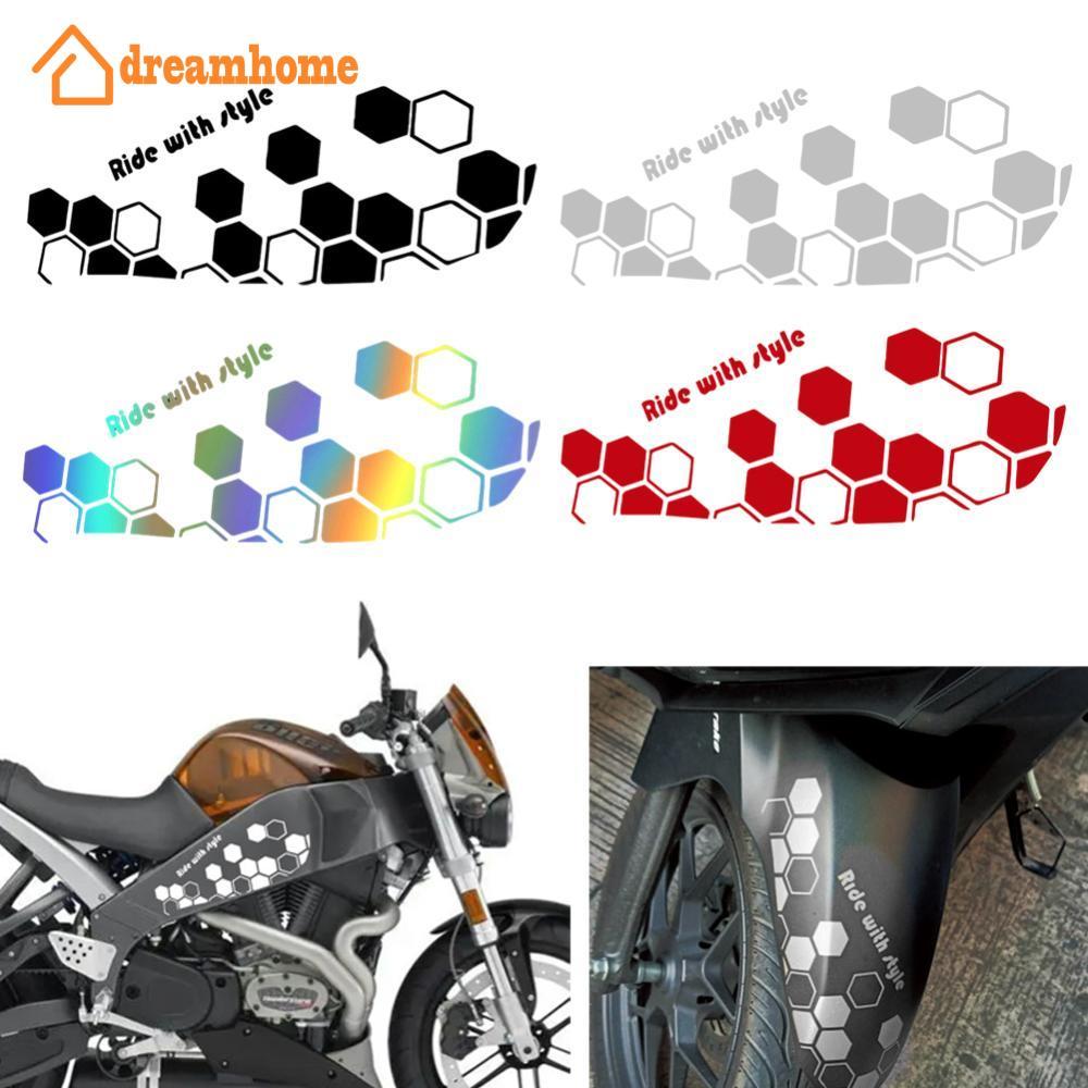 DREAMHOME Universal Motocicleta Frente Fender Corpo Pente Estilo Adesivos Reflexivos Decalque À Prova D'água T5X8