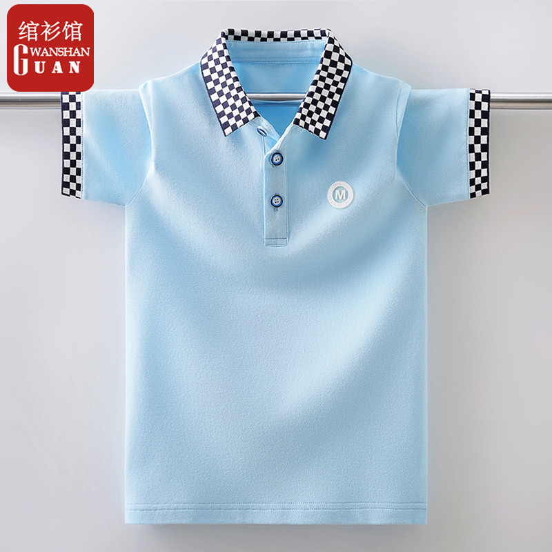 Crianças roupas infantis meninos puro algodão camisas Polo de manga curta médio grande meninos meninos lapela camisetas 
