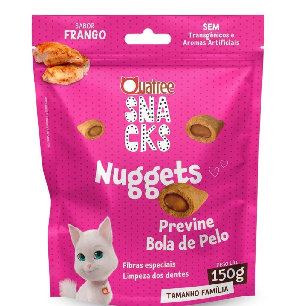 Petisco Quatree Snacks Nuggets Gato Bola de Pelo Frango 150g