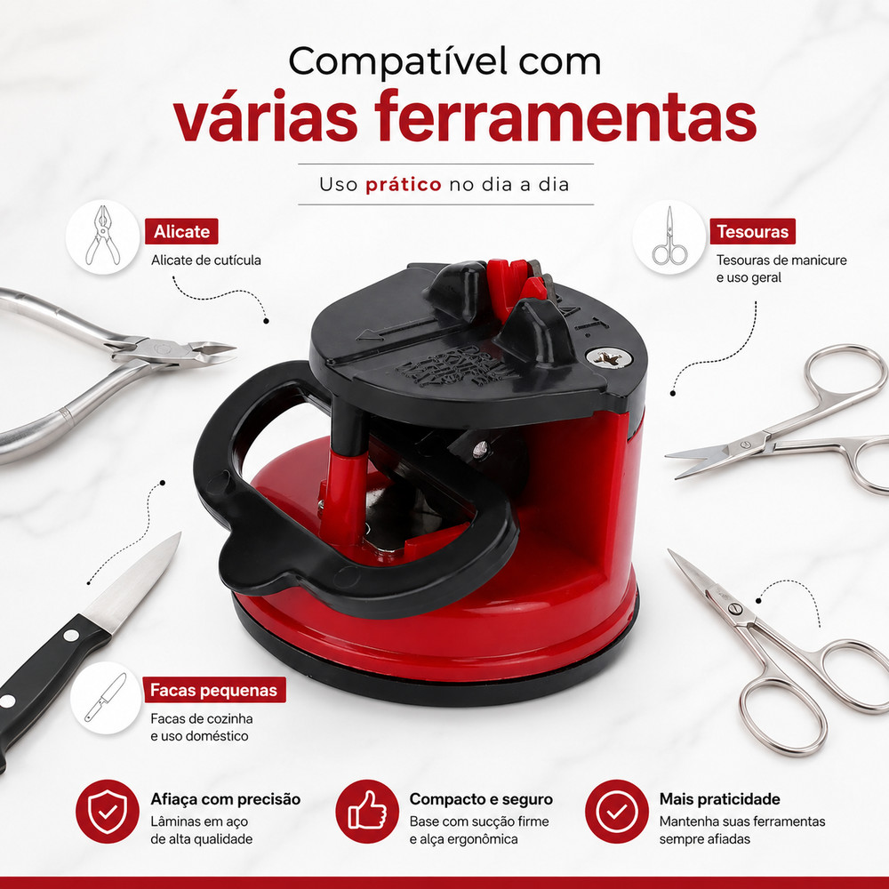 Amolador Afiador Portátil Alicate de Unha, Tesouras ou Facas — imagem 2 de 2