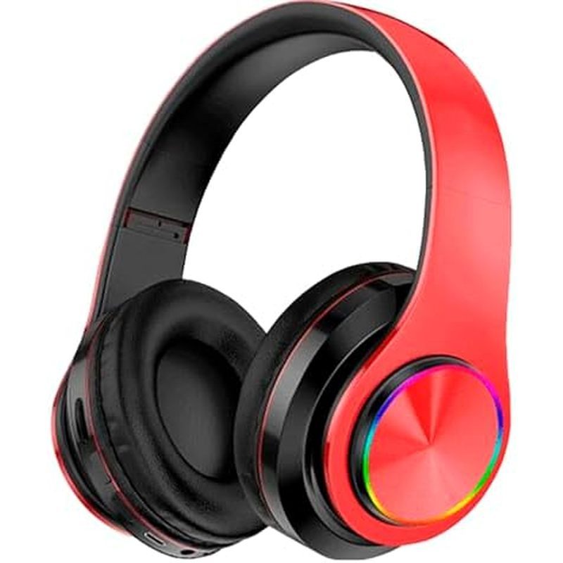 Fones De Ouvido Bluetooth Sem Fio Com Luzes LED Coloridas , Microfone Embutido , Leve , Dobrável , Estéreo HiFi Para Sal