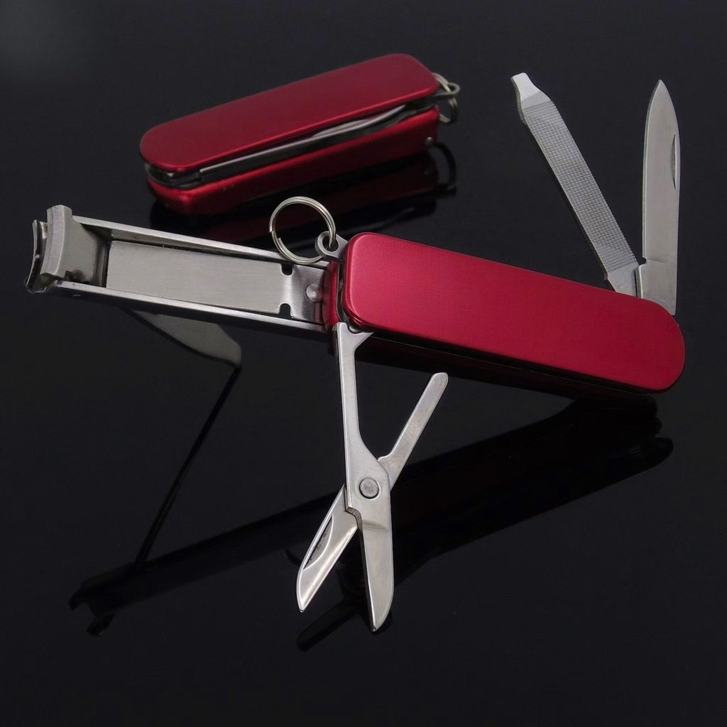 Original multifuncional cortador de unhas dobrável ao ar livre portátil cortador de unhas chaveiro conjunto faca