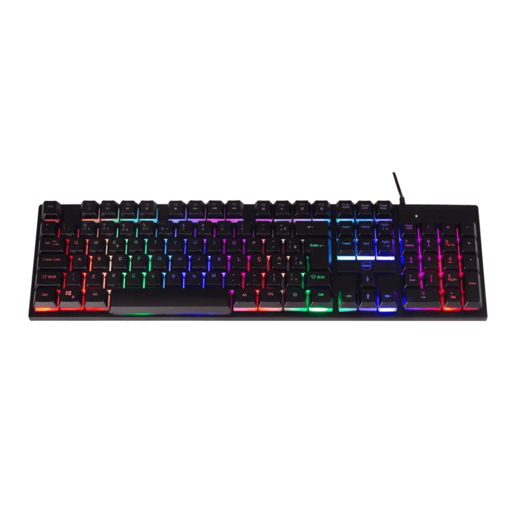 Teclado Gamer Multimídia GTE1000 USB 1.5M ABNT2 Rainbow Dazz
