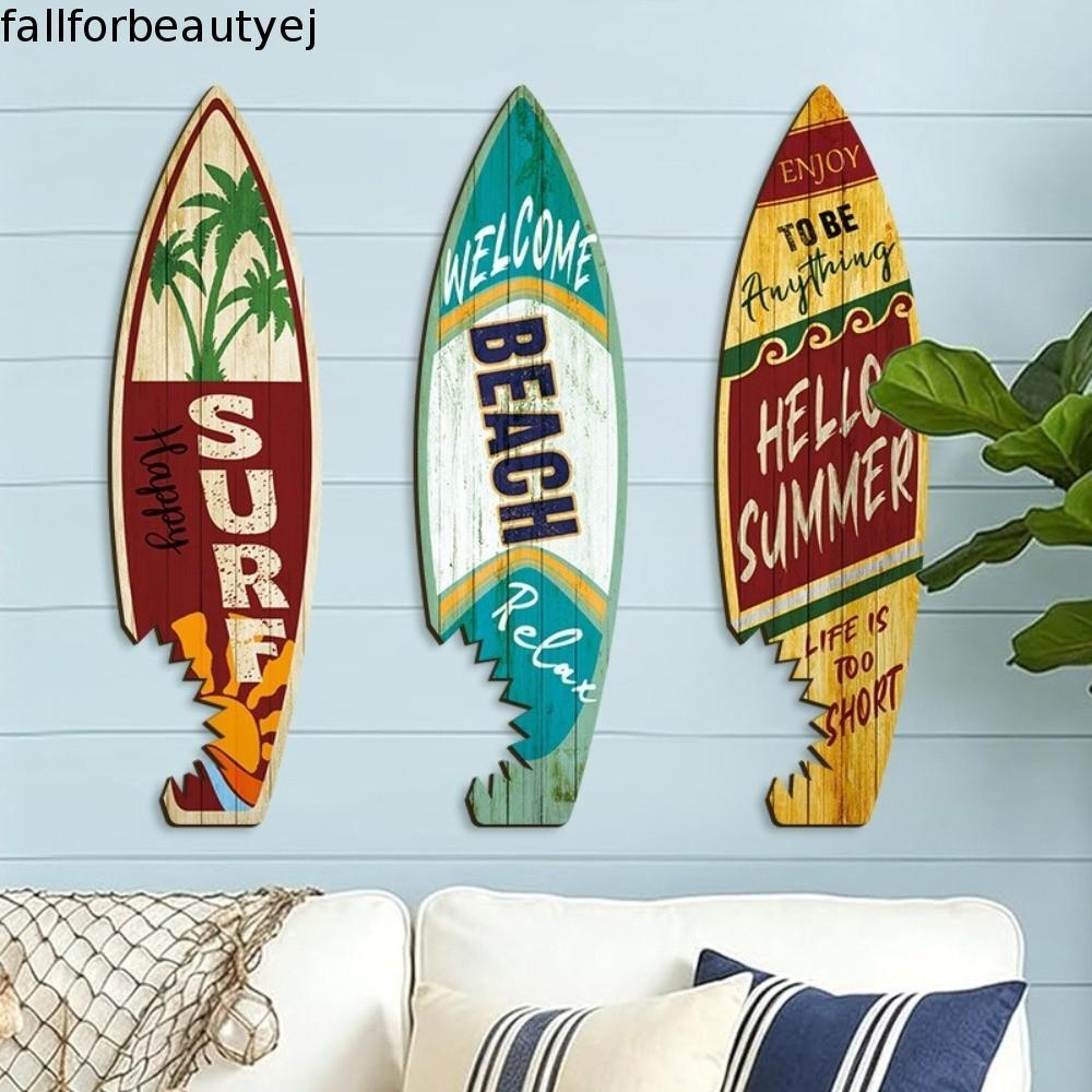FALLFORBEAUTYEJ 3 Peças De Suspensão De Parede Para Prancha De Surf , Decoração Colorida De Praia Com Estampa Vintage ,