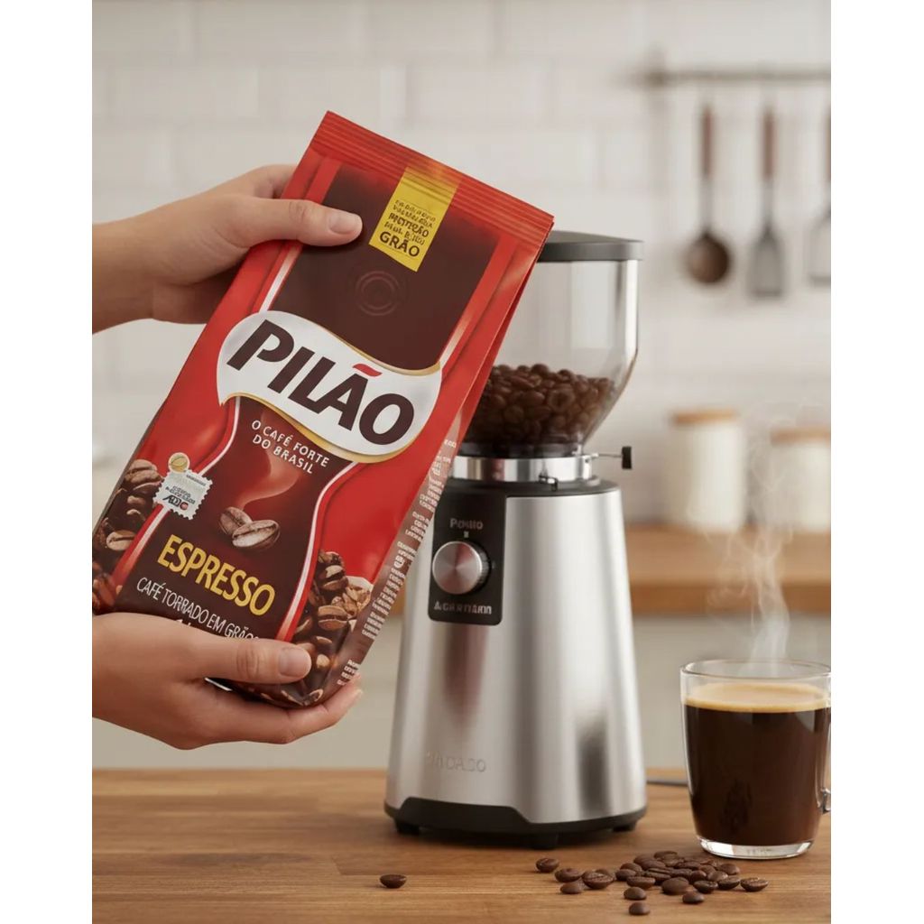 Café Especial Torrado em Grãos Espresso Pilão Pouch Pacote 1kg — imagem 2 de 2