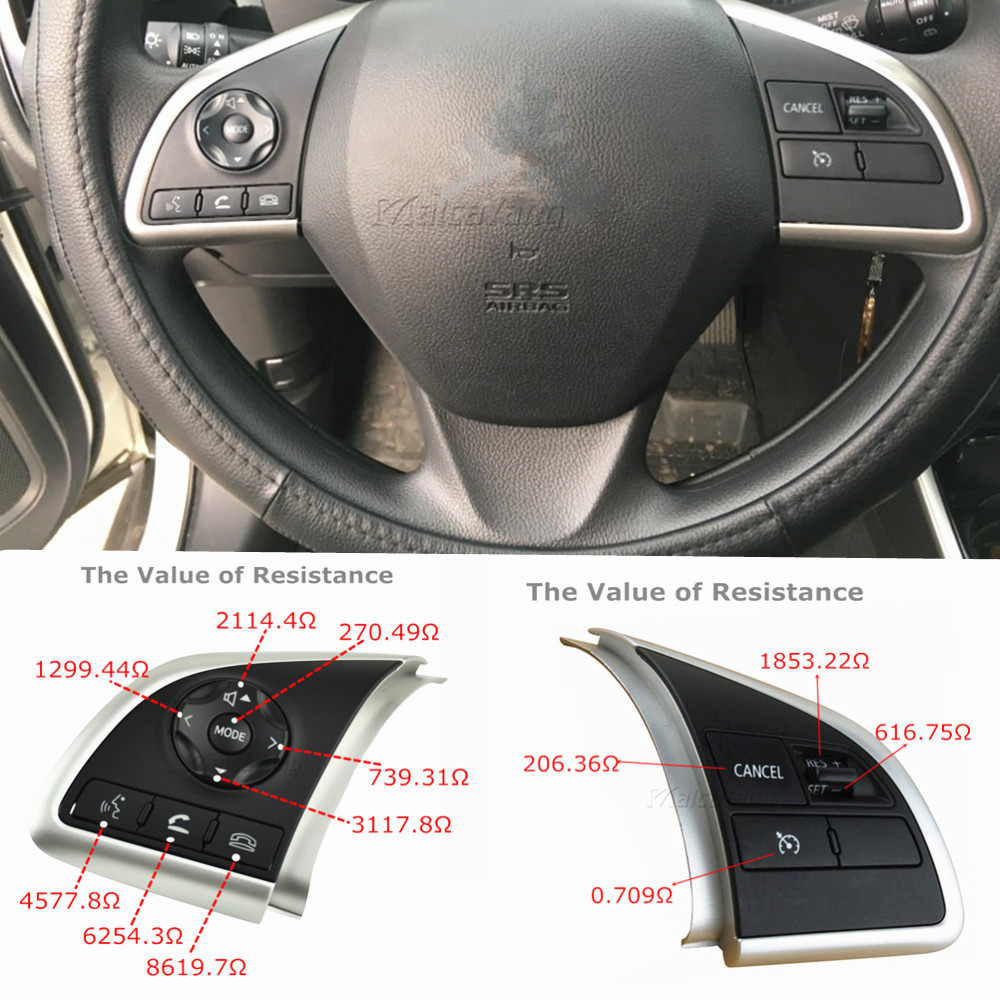Novo Para Mitsubishi ASX 2015-2019 Volante Botões De Controle Cruzeiro Remoto Volume Switchauto Peças Decoração Do Carro