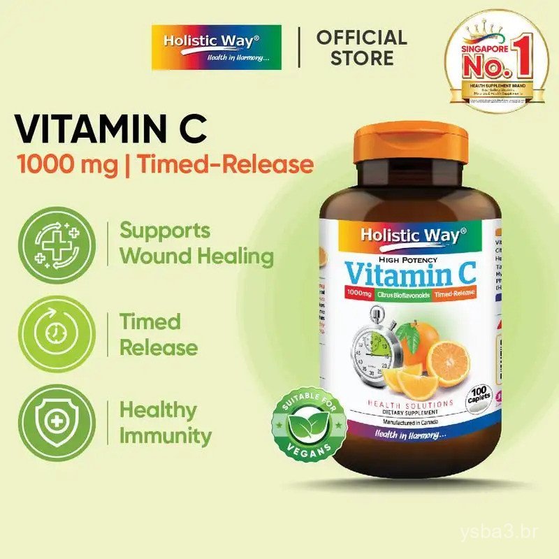 Holistic Way Vitamina C 1000mg (Liberação Prolongada) (100 Comprimidos)