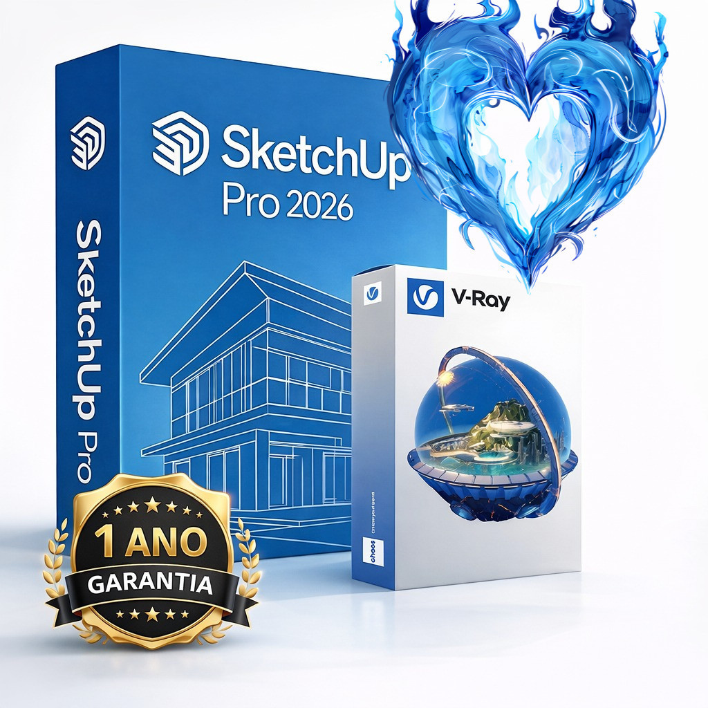 Sketch-Up Pro 2026 + V-ray Permanente (Português)