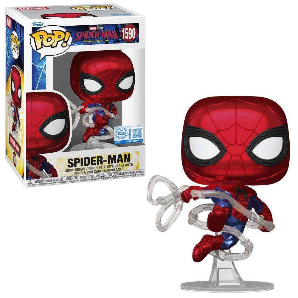 Boneco Funko Pop! Exclusivo Marvel Homem-Aranha: Um Novo Dia (Metalico)