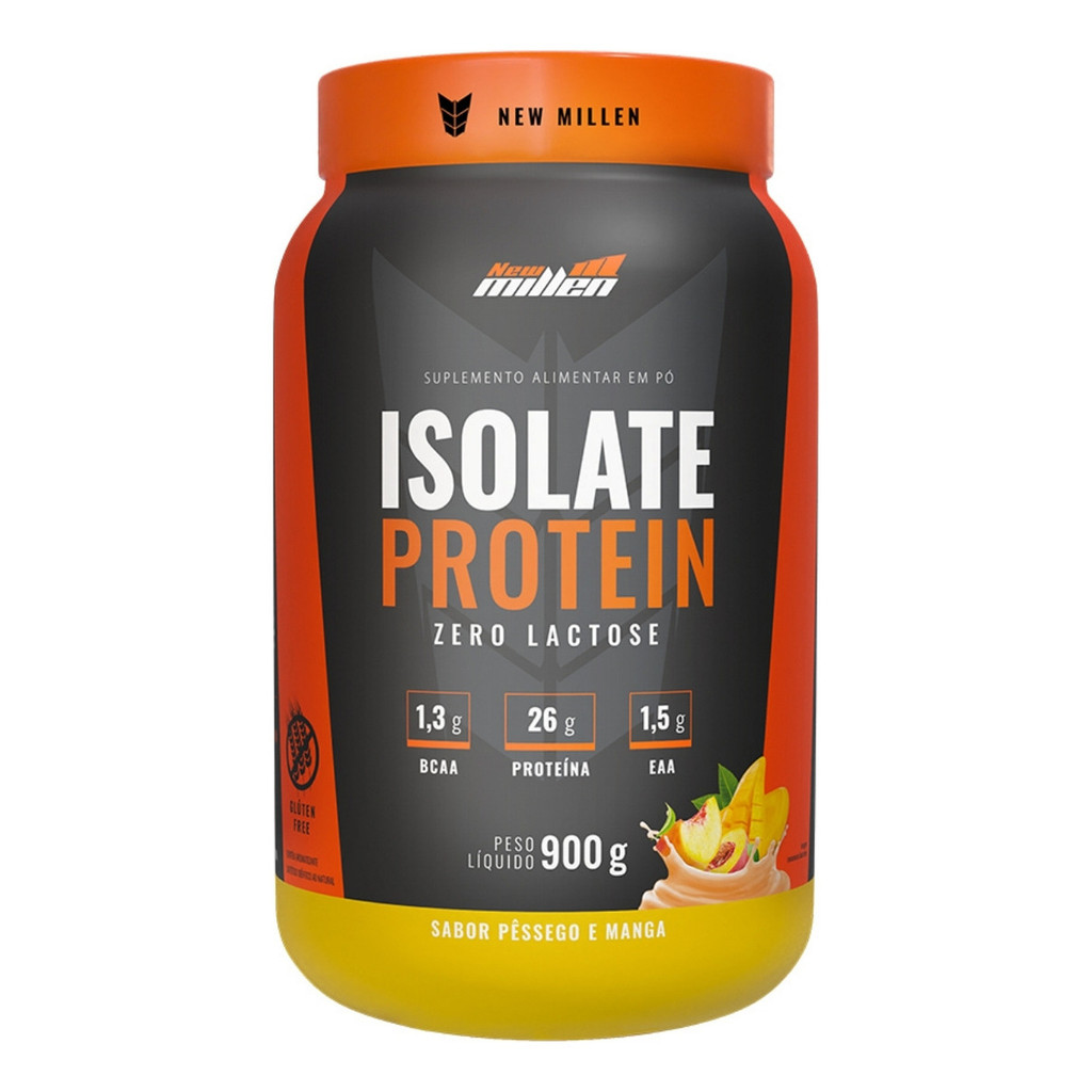 Isolate Protein Zero Lactose New Millen 900g Sabor Pêssego E Manga