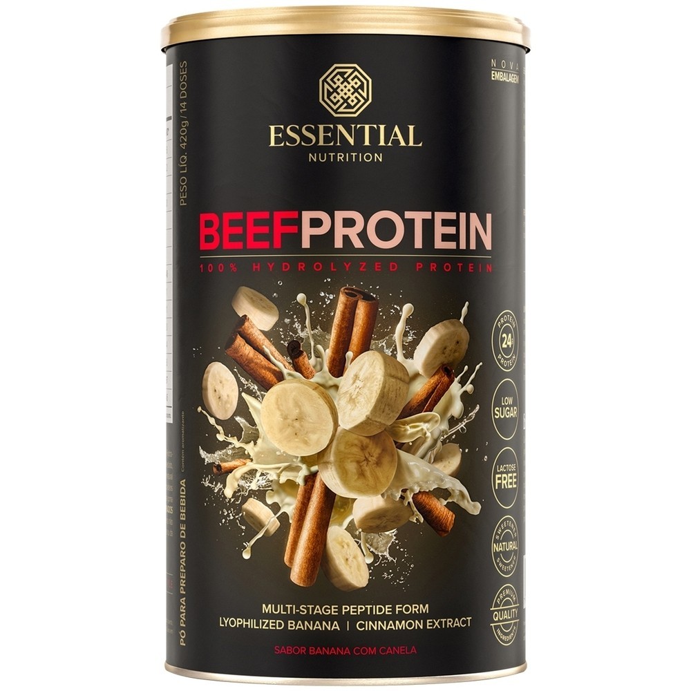 Beef Protein Banana com Canela Essential Nutrition 420g Sem Lactose