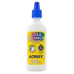Cola Branca Acrilex 37g Escolar Lavável Papel e Cartolina Não Tóxica