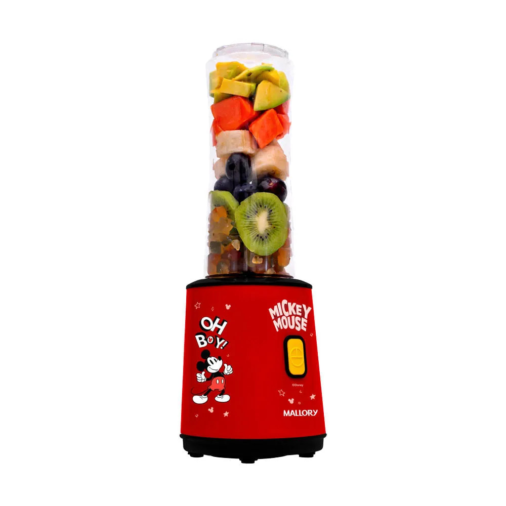 Liquidificador Individual Mallory Mickey Mouse 300W Copos (400ml e 600ml)  Vermelho