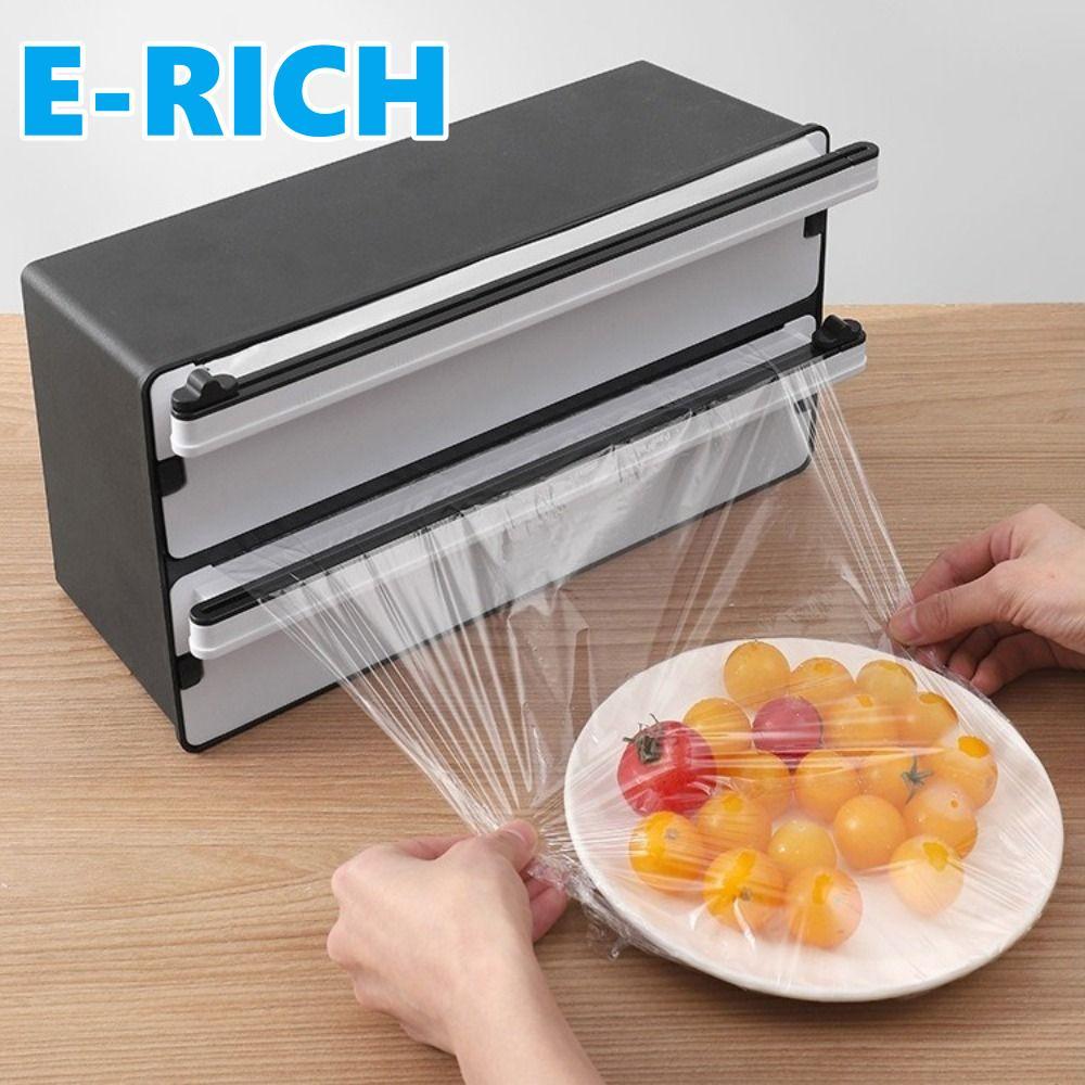 Cortador Do Distribuidor Filme Alimento De ERICH1 , Recarregável Plástico Aderente Estiramento Organizador Envoltório