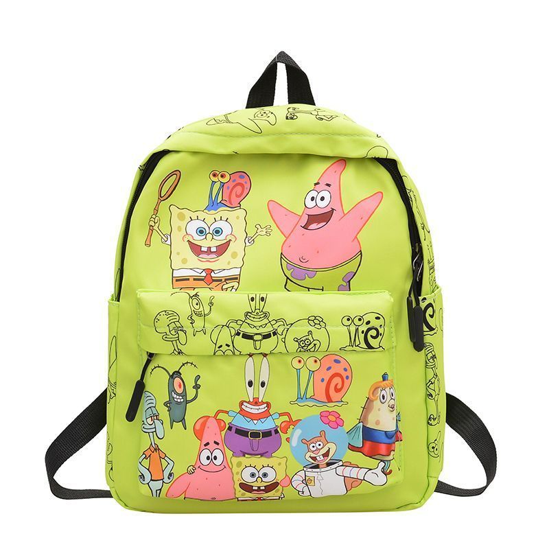 Dinaqi mochila bob esponja calça quadrada dos desenhos animados bonito mochila nova grande capacidade All-Match Graffiti