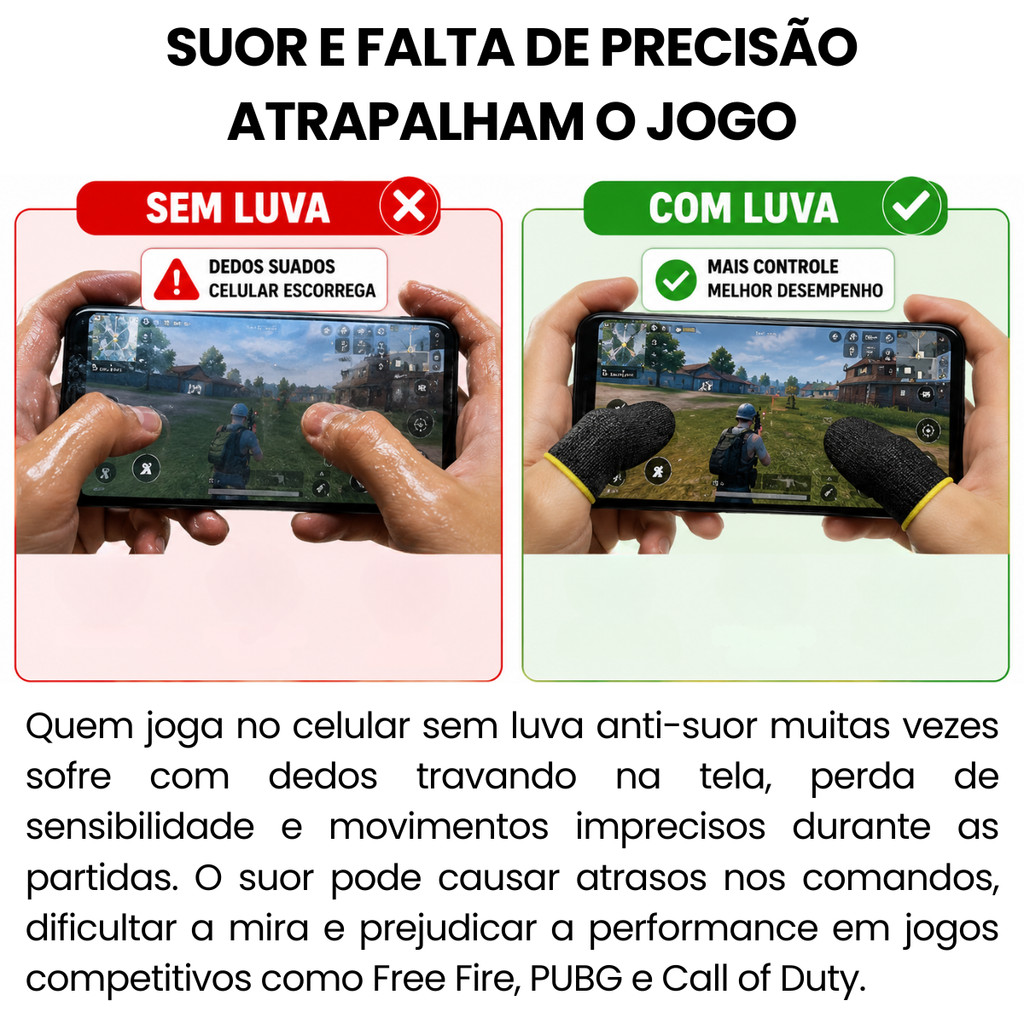 1 Unidade de Luva de Dedo Anti-Suor Para Celular Jogos FPS Free Fire Pubg Mobile Call Of Duty · foto 2