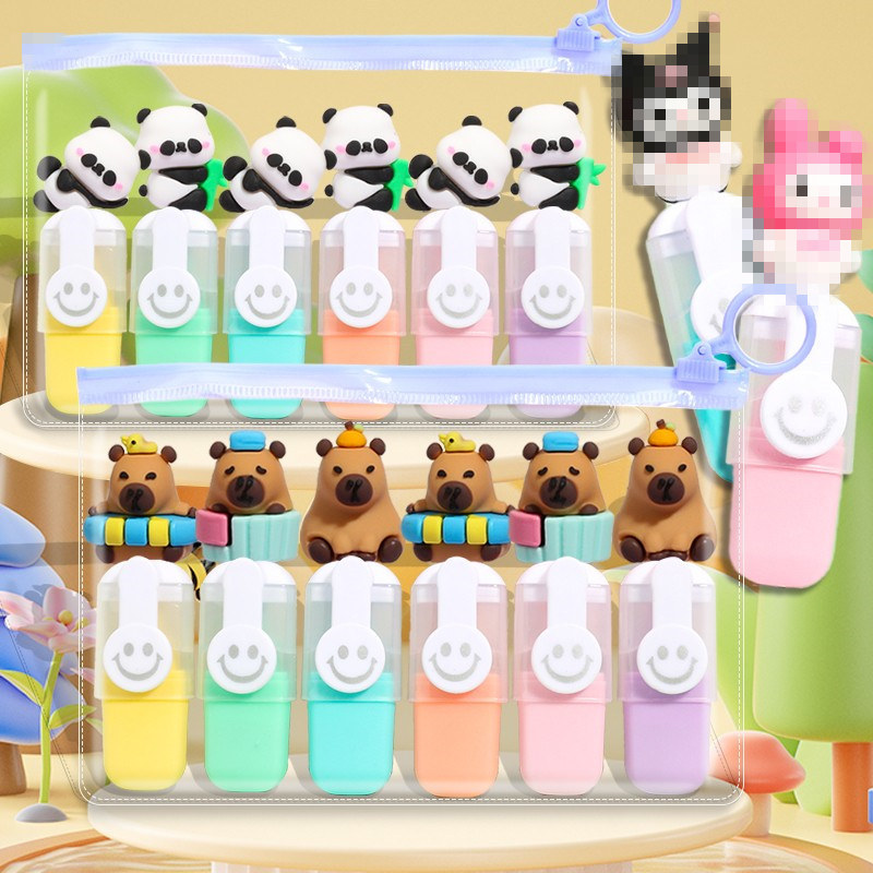 Kapibara Mini Marcador Marcador de Alto Valor Alunos da Escola Primária Recompensa Presentes Prêmios Panda Papelaria Col