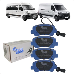 Pastilhas Freio Traseiro Cerâmica Com Chapa Antirruído Master 2.3 16v Após 2013 Blue Friction