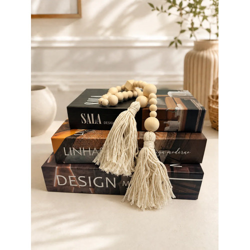 Livro Falso Decorativo Fake Kit 3 Porta Objetos Colar 60cm Diversas Livro Fake Caixa Decorativa