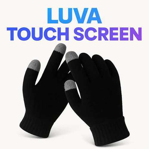 Luva De Lã Touch Screen Proteção do Frio Tablet Celular Quentinha Inverno