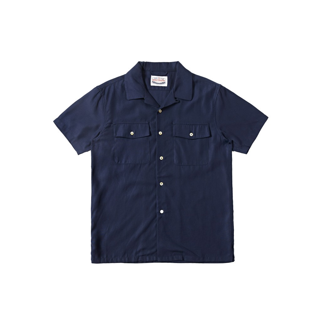 ACE Produto Flutuante Dupla Face Tencel Aloha shiirt Cor Sólida Havaí Camisa de Manga Curta Camisa Gola Cubana