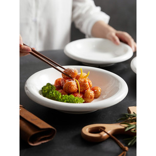 Yiheng estilo japonês salada redonda prato branco prato doméstico 2026 novo estilo influenciador criativo Hotel prato de