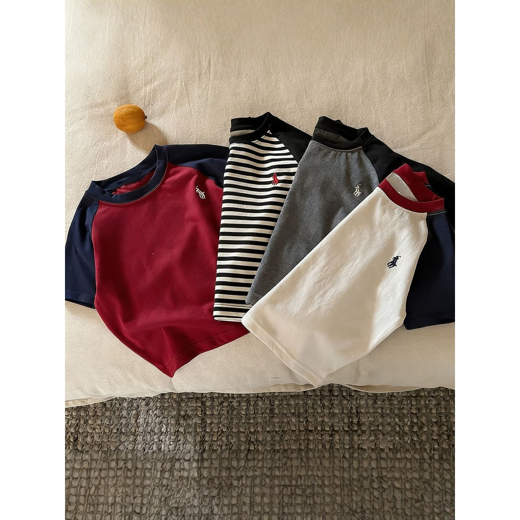 Crianças verão de manga curta camiseta puro algodão meninos estilo japonês Street Wear bordado bebê solto Casual versão