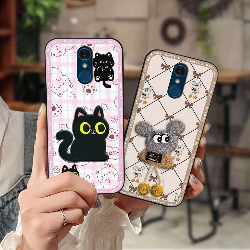 Capa De Telefone Com Design De Moda TPU Para LG Q7/Q7 +/Q7A/Style L-03K-JP À Prova De Choque Durável Resistente Sujeira