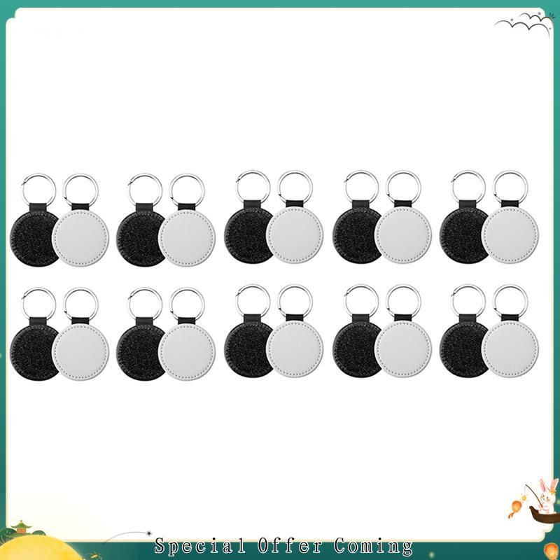 Hhuuele120pack Sublimação Blanks Chaveiro Transferência De Calor Redondo Em Branco Preto