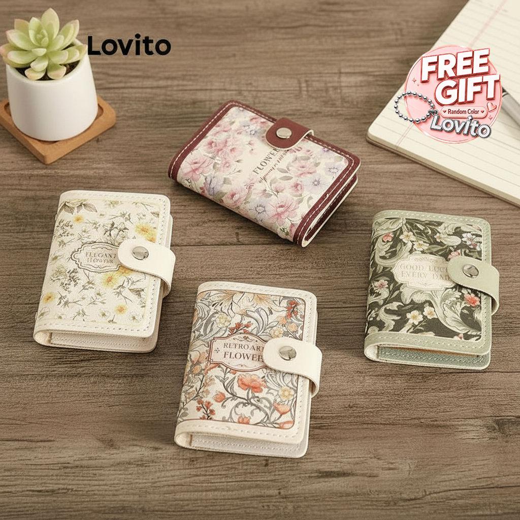 Lovito Porta-Cartões Delicado com Estampa Floral Ditsy para Mulheres LFA43159