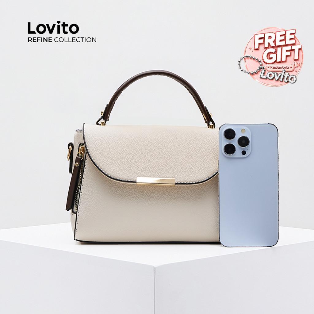 (Elegante) (Refine by Lovito) liso pequeno quadrado Bolsa feminina LFAR9075