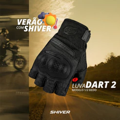 Luva De Motoqueiro Aberta Sem Dedo Urbana Shiver Dart 2 Original Proteção Estilo Condução piloto Estilo X11