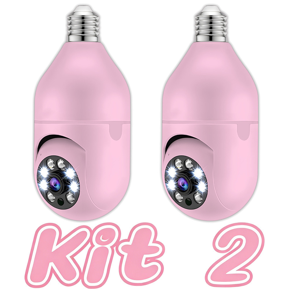 Kit 2 Câmera de segurança WiFi a Prova D’água sem fio gira 360° app Yousee Full HD visão noturna ANJGG BRASIL