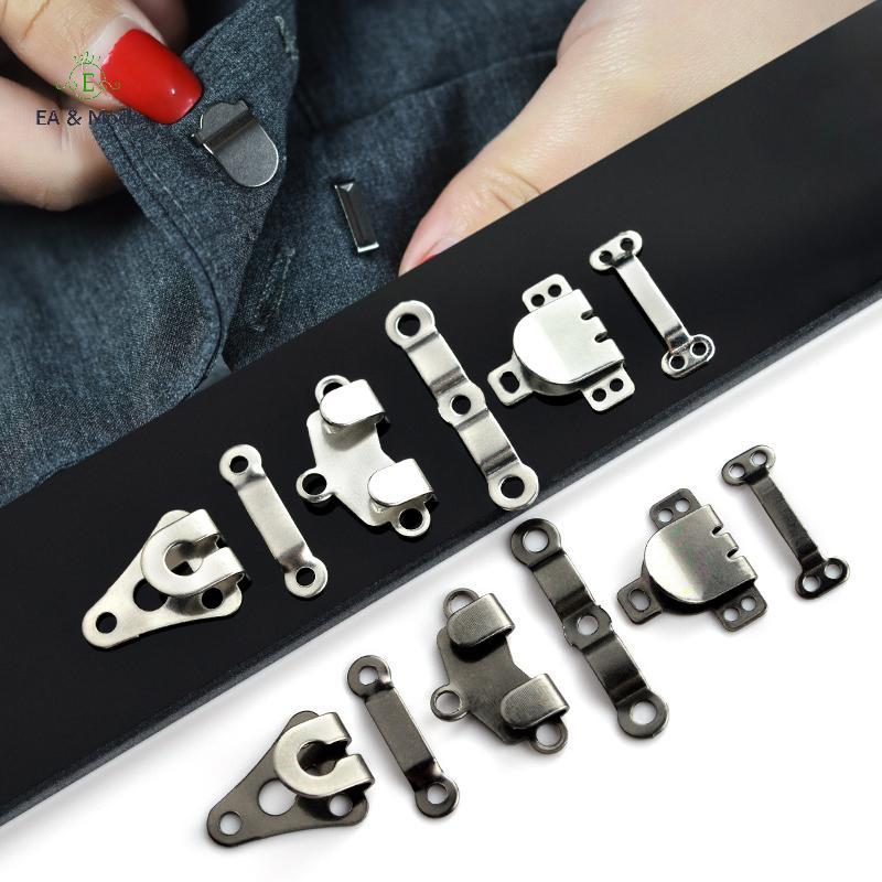 EA & Moda 10 Conjunto De Calças De Metal Terno Gancho Botão Saia Vestuário Invisível DIY Ajuste Bule Acessórios De Costu