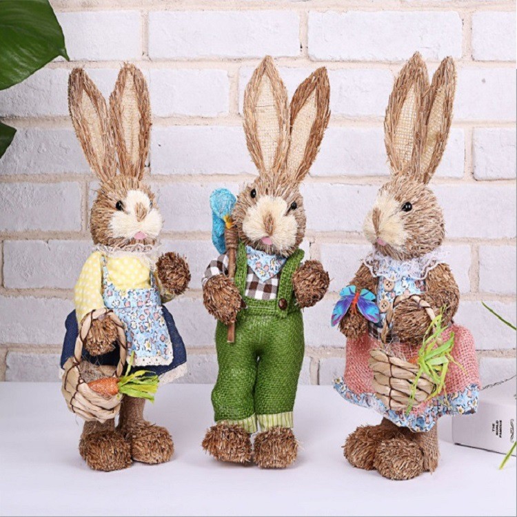 Coelho de páscoa simulação Pucao coelho ornamentos decoração para casa Shopping decoração jardinagem coelho