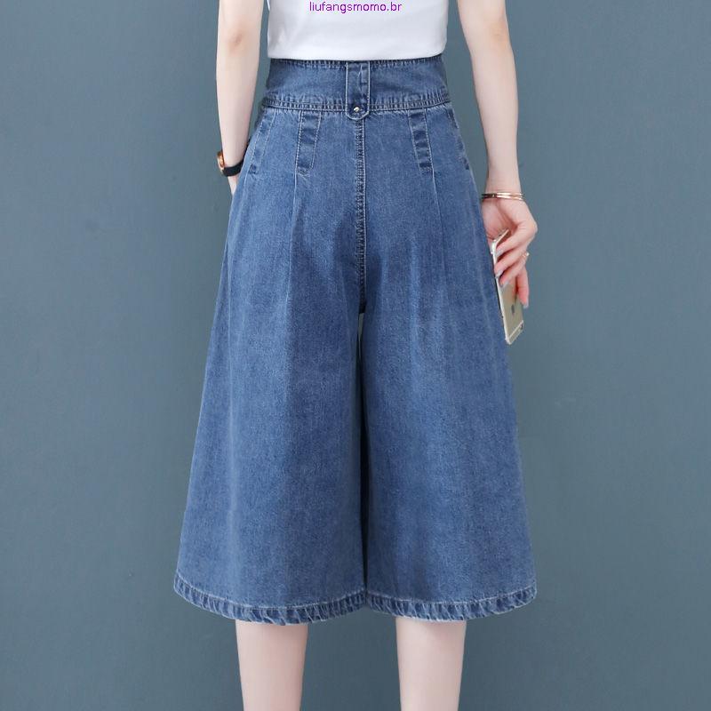 Novo Produto: Calça Jeans Feminina de Comprimento 7/8, Solta, Reta, Efeito Emagrecedor, Cintura Alta 2025, Calça de Pern