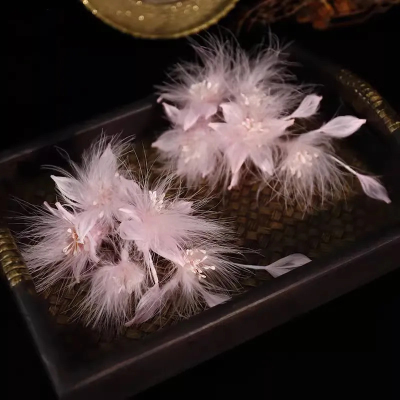 Acessório de cabelo com penas de bailarina rosa sonhador, lindo vestido de noiva, vestido, grampo de cabelo, acessório p