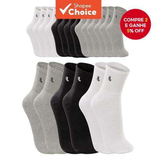 Meias Lupo De Cano Médio Para Homens , 6 Pares | Mistura De Algodão Preto/Branco/Cinza Esportes Unissex Casual Respiráve