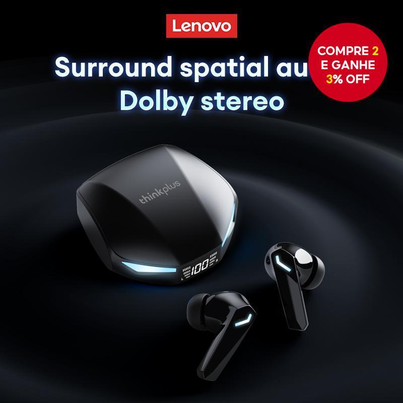 Lenovo XT53 Fones De Ouvido Preto Legal Display De Bateria Bluetooth Hi-Fi Som Estéreo Grande Capacidade À Prova Dwaterp