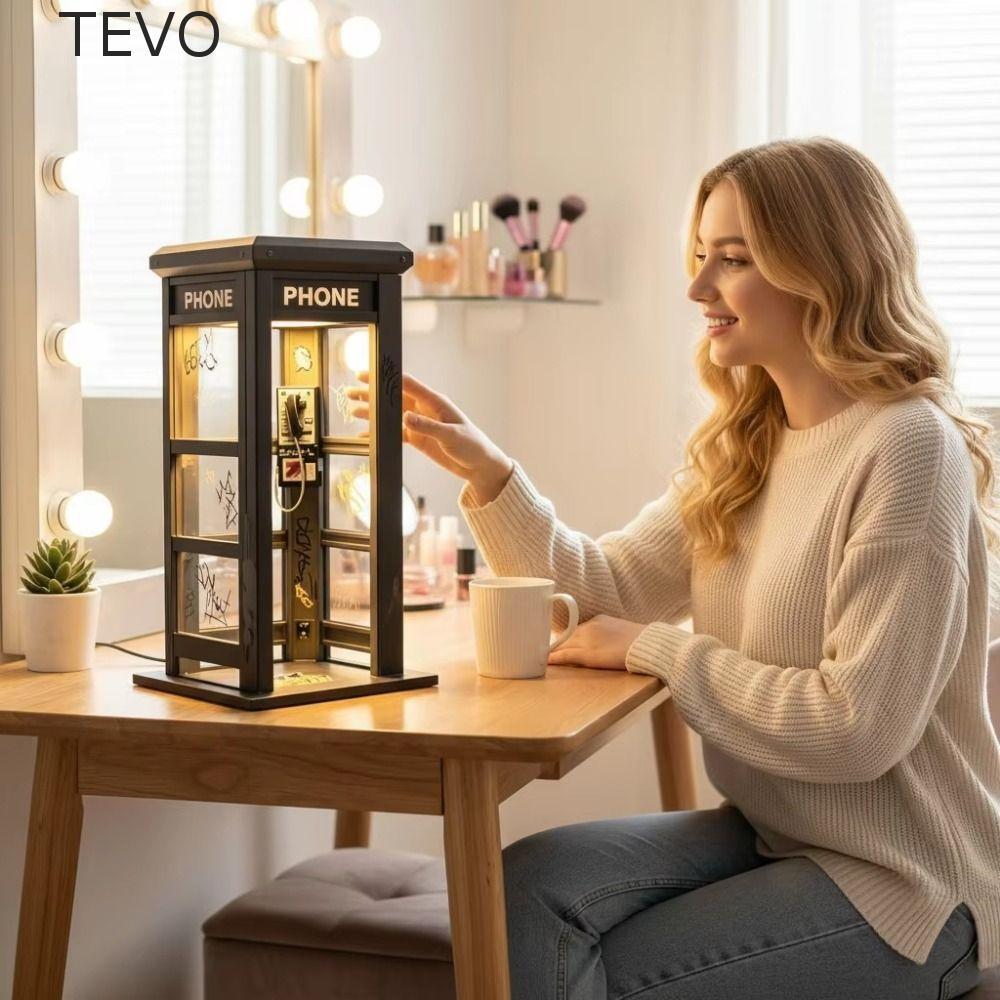 Luz Noturna Para Cabine Telefônica Vintage TEVO , Lâmpada De Mesa Decorativa Retrô Com Modelagem Clássica De LED , Brilh