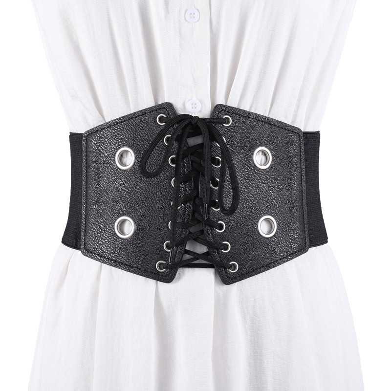 Cinto feminino elástico decorativo combinando vestido espartilho casaco All-Match moda saia cinto elástico cintura estre