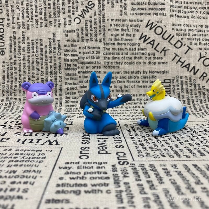 Figuras soltas da série Pokémon da Bandai: Lucario, Thunderbird, Sea Beast, fantoches de dedo da série Dreamland, dedais