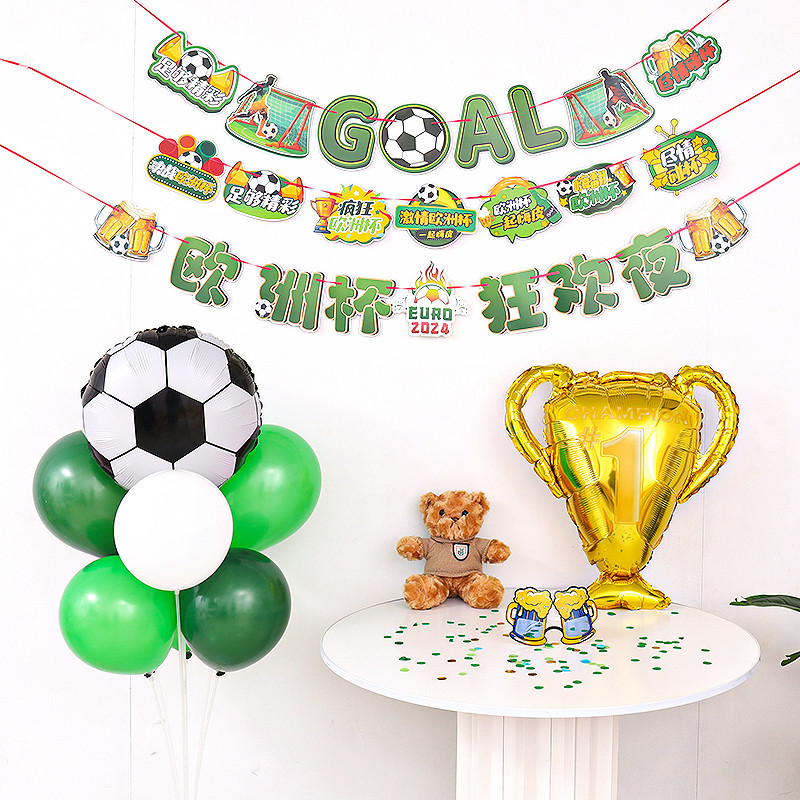 Copo europeu tema de futebol decoração balão fundo cena da parede atmosfera decoração Bar corpo loteria bilhete loja ves