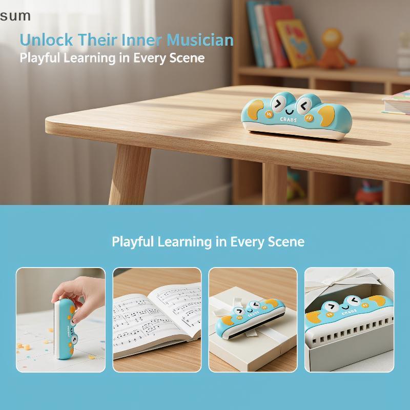 [sum] Divertido Caranguejo Design Gaita Apito De 32 Buracos Brinquedo Educativo Para Treinamento Musical Infantil Crianç