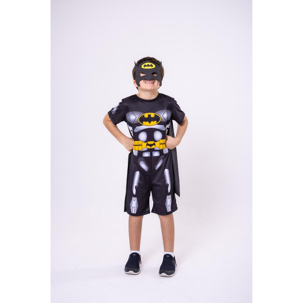 Fantasia Batman Mascara Super Heroi Morcego Preto