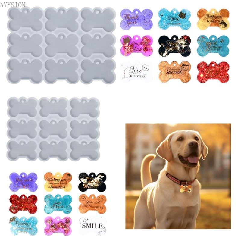 AYYS 9 Cavidade Diversão Pingente Moldes Chaveiro Jóias Molde Osso Forma Chaveiros Silicone Para Fazer À Mão Pendente