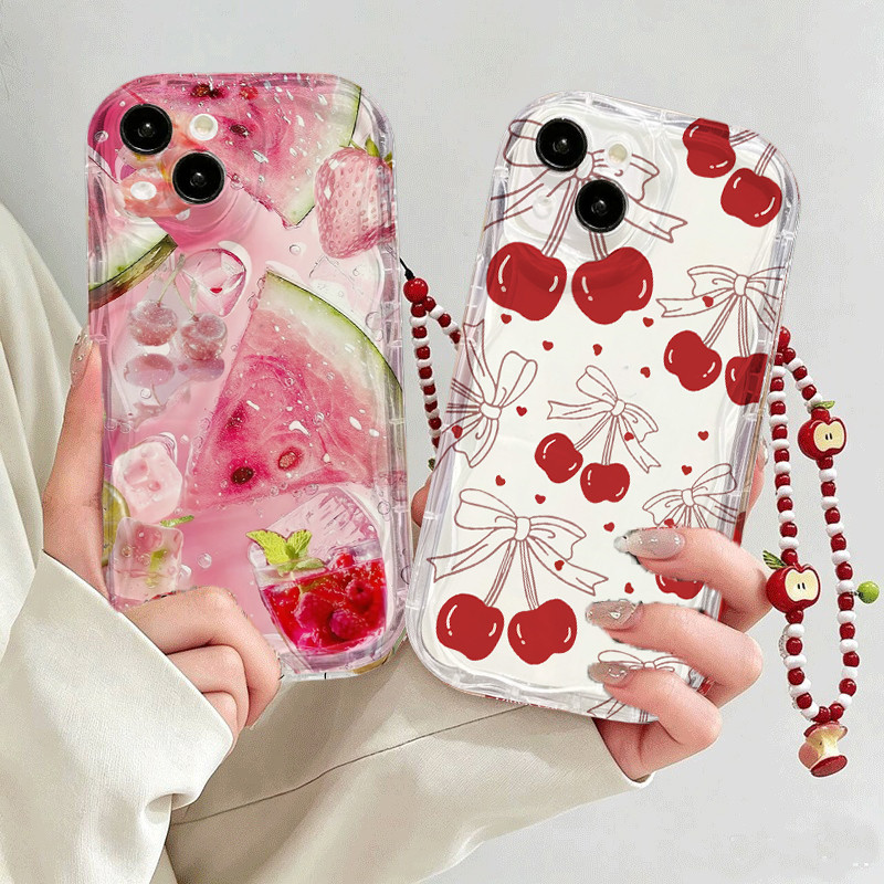 Capa De Corrente De Cereja Melancia De Verão Para OPPO A17 A16 A5S A3S A5 A7 A12 A12E A3X A3 Pro A16 A55 A15 A15S A74 A5