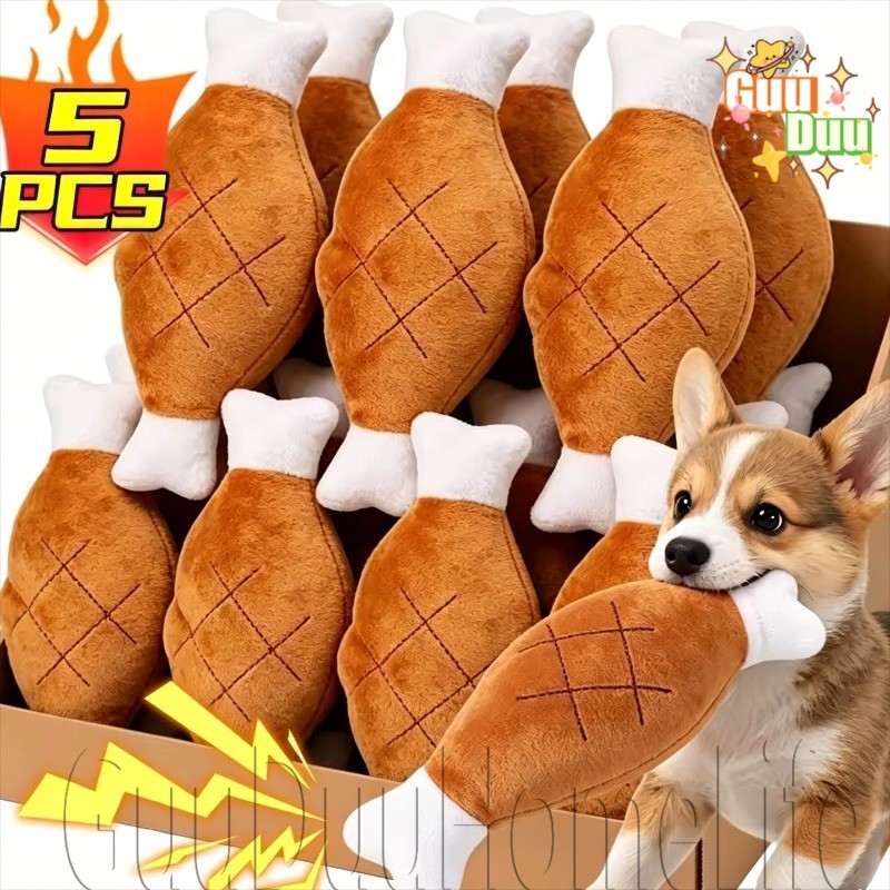 [GUUDUU] Simulação De Brinquedos Em Formato De Baqueta De Frango-Brinquedo Pelúcia-Suprimentos Interativos Para Animais