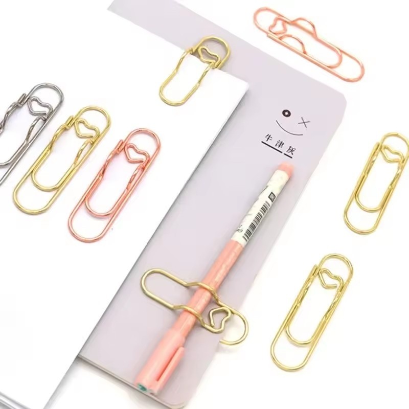 5/10 Pçs Bonito Coração Design Clipes De Papel Funcional Caneta Titular Metal Documento Organizador Para Escola Escritór
